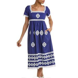 NWOT BEAUTIFUL Tyler Boe Empire Dress Square neck with Eyelet Lace SZ 6